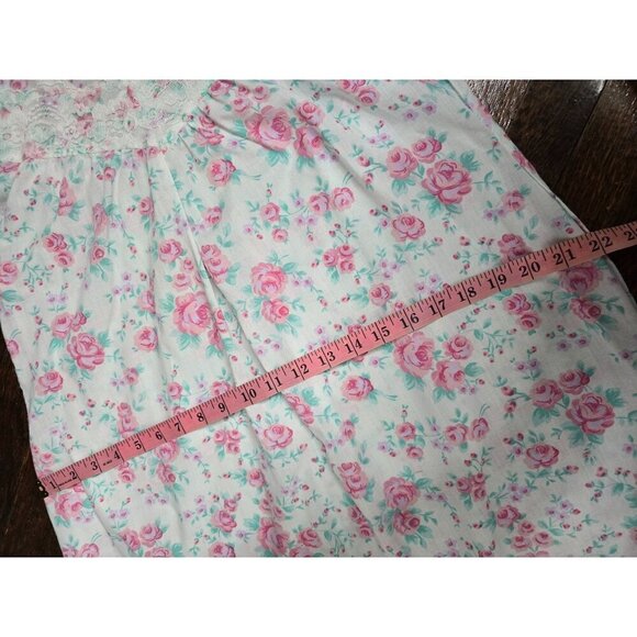 Vintage Dainty Pink Floral Bloomcore Botanical Night Gown House Dress - Picture 10 of 11